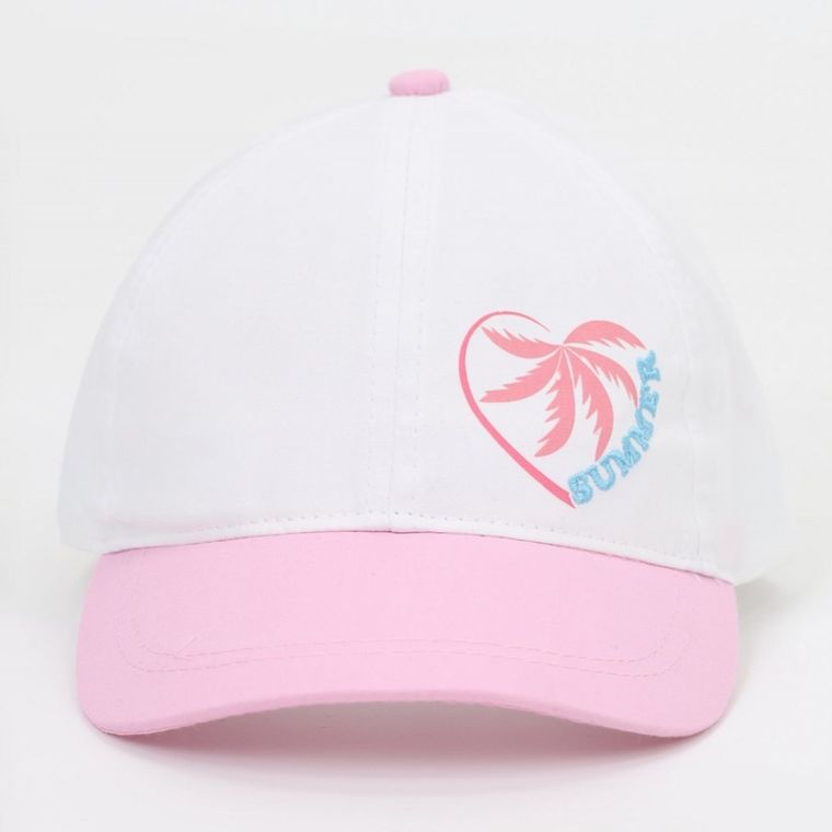 Czapka z daszkiem dziewczęca, biała, Yoclub