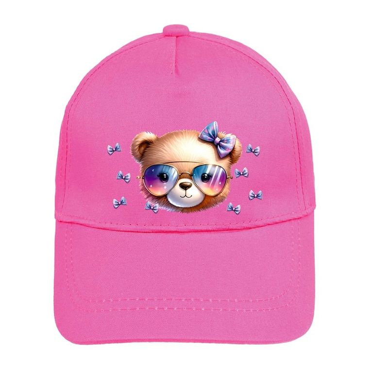 Czapka z daszkiem dziewczęca, ciemnoróżowa, Ambra