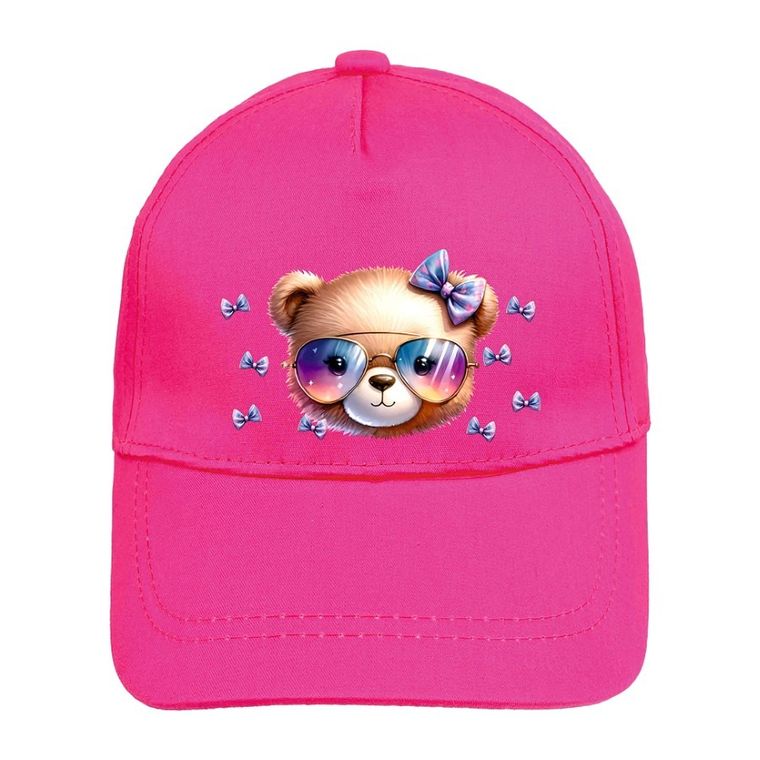 Czapka z daszkiem dziewczęca, ciemnoróżowa, Ambra