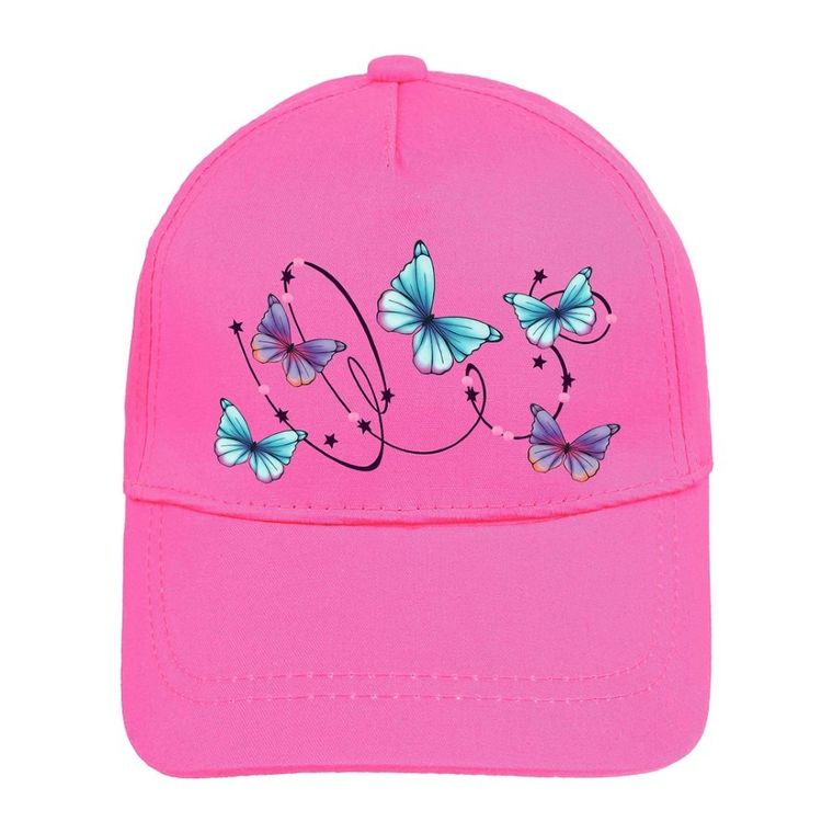 Czapka z daszkiem dziewczęca, ciemnoróżowa, Ambra