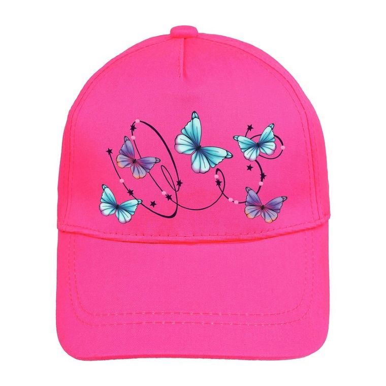 Czapka z daszkiem dziewczęca, ciemnoróżowa, Ambra