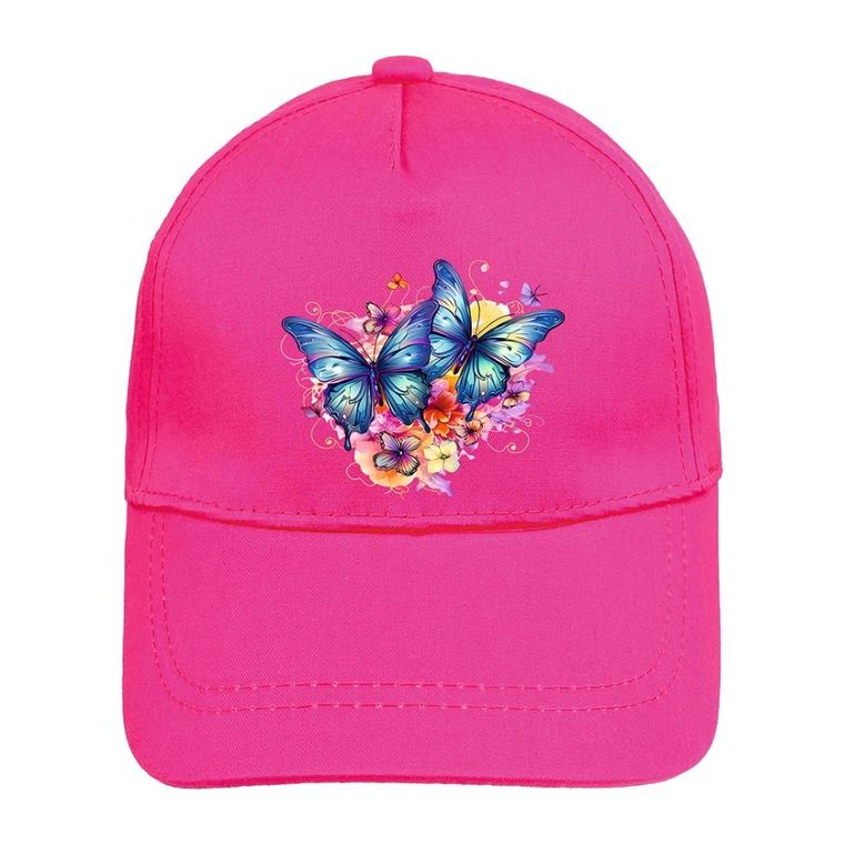 Czapka z daszkiem dziewczęca, ciemnoróżowa, Ambra