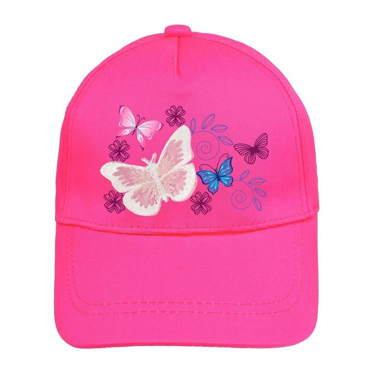 Czapka z daszkiem dziewczęca, ciemnoróżowa, Ambra