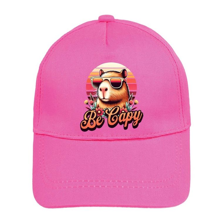 Czapka z daszkiem dziewczęca, ciemnoróżowa, Ambra