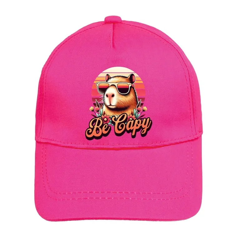 Czapka z daszkiem dziewczęca, ciemnoróżowa, Ambra