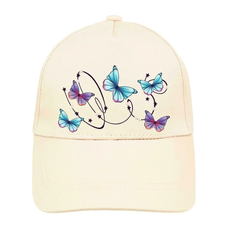 Czapka z daszkiem dziewczęca, ecru, Ambra