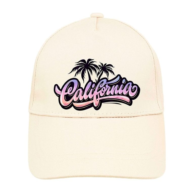 Czapka z daszkiem dziewczęca, ecru, Ambra