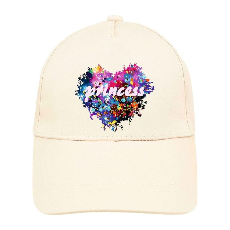 Czapka z daszkiem dziewczęca, ecru, Ambra