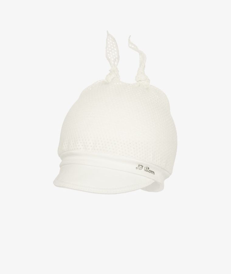 Czapka z daszkiem dziewczęca, ecru, Iltom
