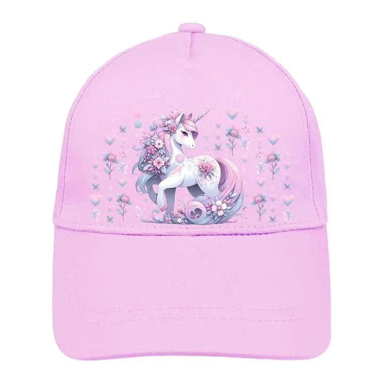 Czapka z daszkiem dziewczęca, jasnofioletowa, Ambra