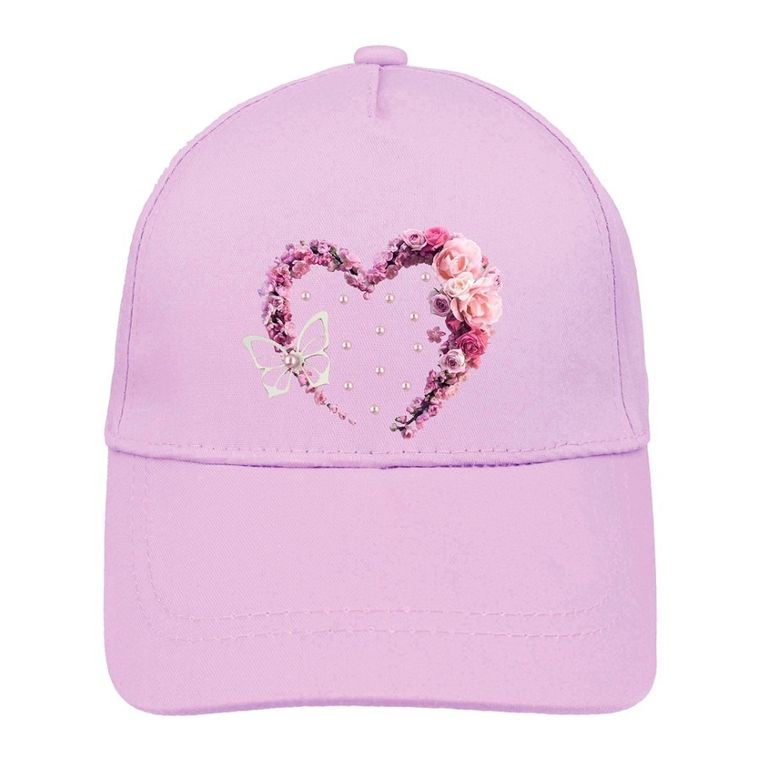 Czapka z daszkiem dziewczęca, jasnofioletowa, Ambra