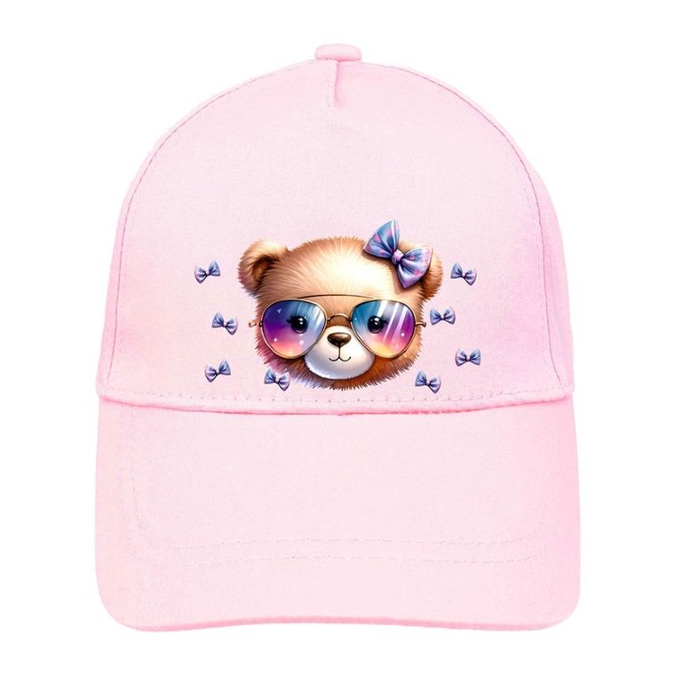 Czapka z daszkiem dziewczęca, jasnoróżowa, Ambra