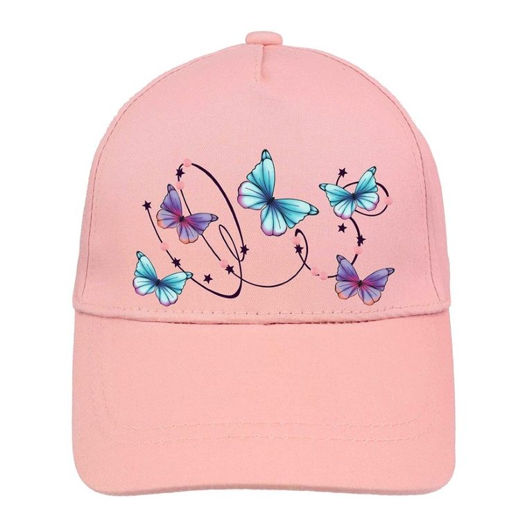 Czapka z daszkiem dziewczęca, jasnoróżowa, Ambra