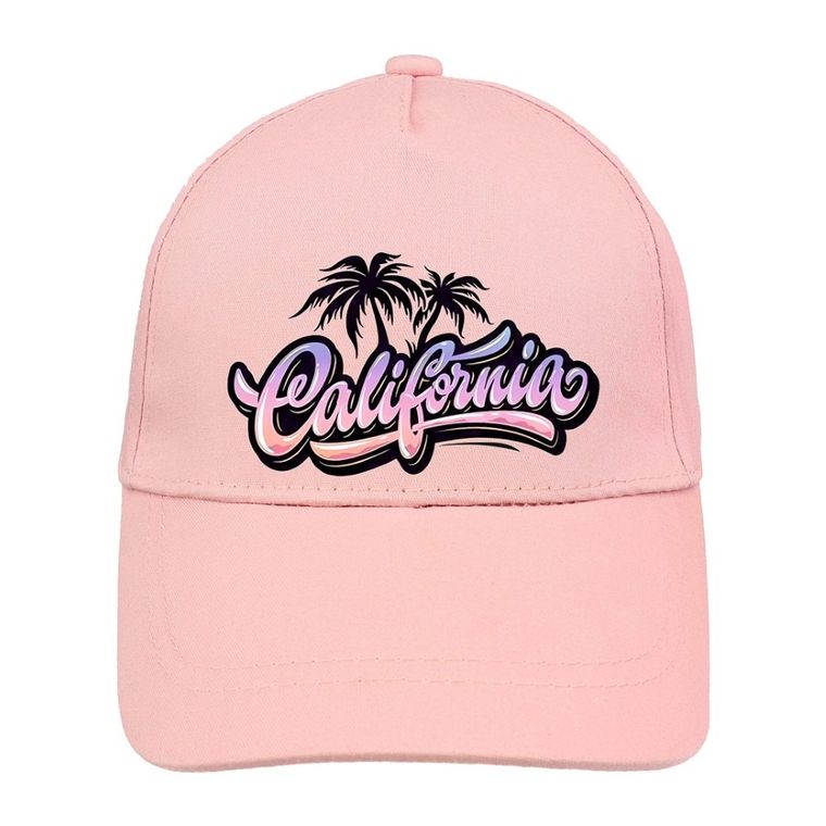 Czapka z daszkiem dziewczęca, jasnoróżowa, Ambra