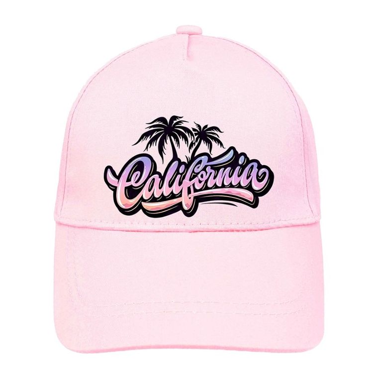 Czapka z daszkiem dziewczęca, jasnoróżowa, Ambra