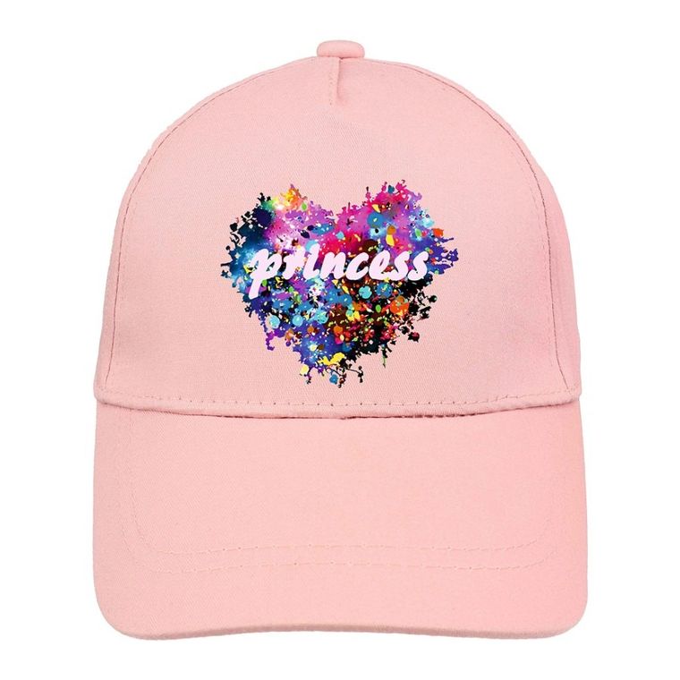 Czapka z daszkiem dziewczęca, jasnoróżowa, Ambra