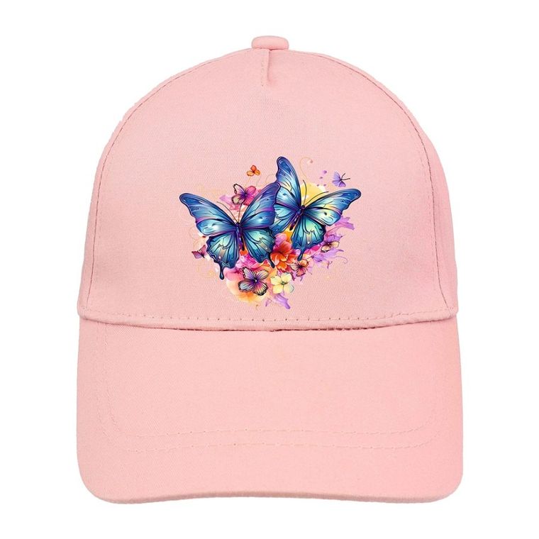 Czapka z daszkiem dziewczęca, jasnoróżowa, Ambra