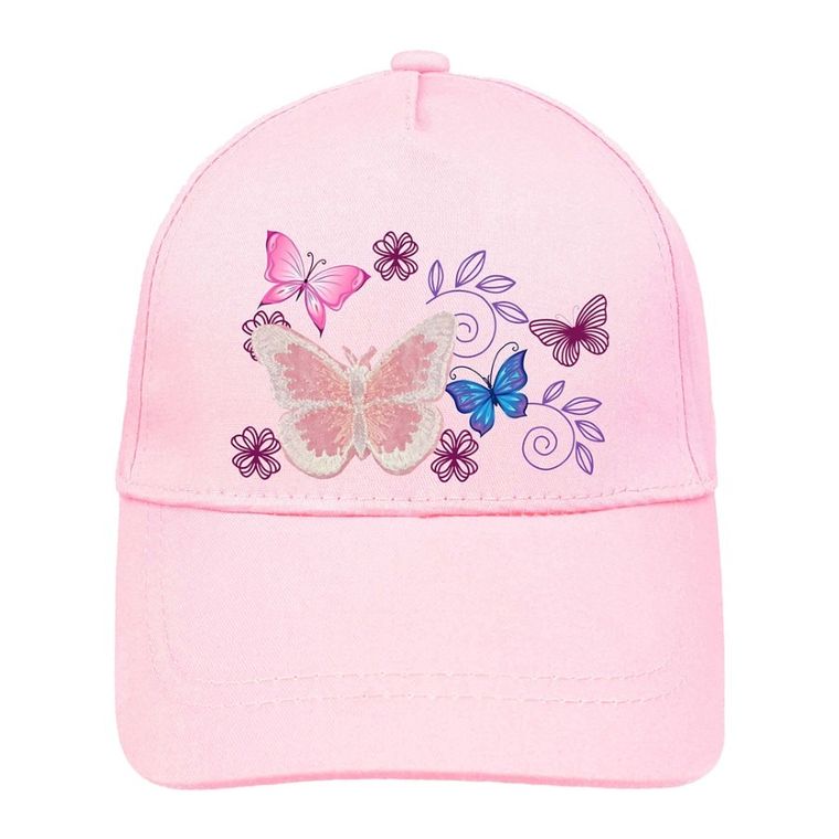 Czapka z daszkiem dziewczęca, jasnoróżowa, Ambra