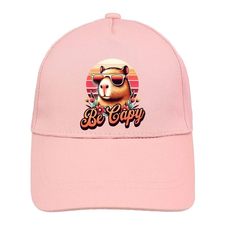 Czapka z daszkiem dziewczęca, jasnoróżowa, Ambra