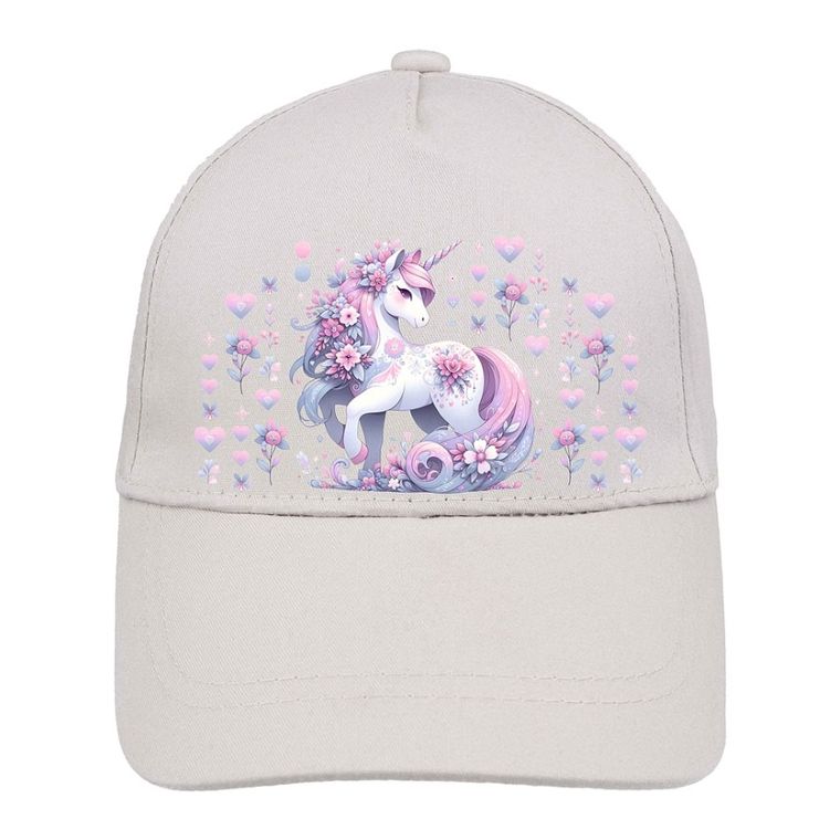 Czapka z daszkiem dziewczęca, jasnoszara, Ambra