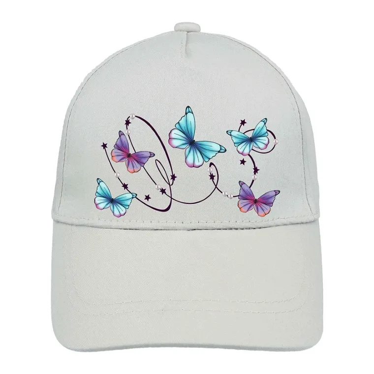 Czapka z daszkiem dziewczęca, jasnoszara, Ambra