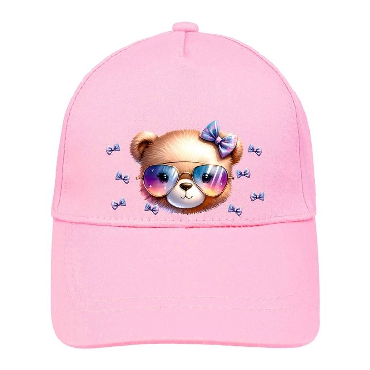 Czapka z daszkiem dziewczęca, różowa, Ambra