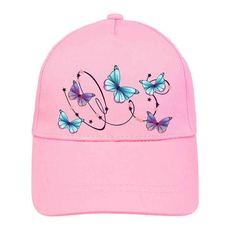 Czapka z daszkiem dziewczęca, różowa, Ambra