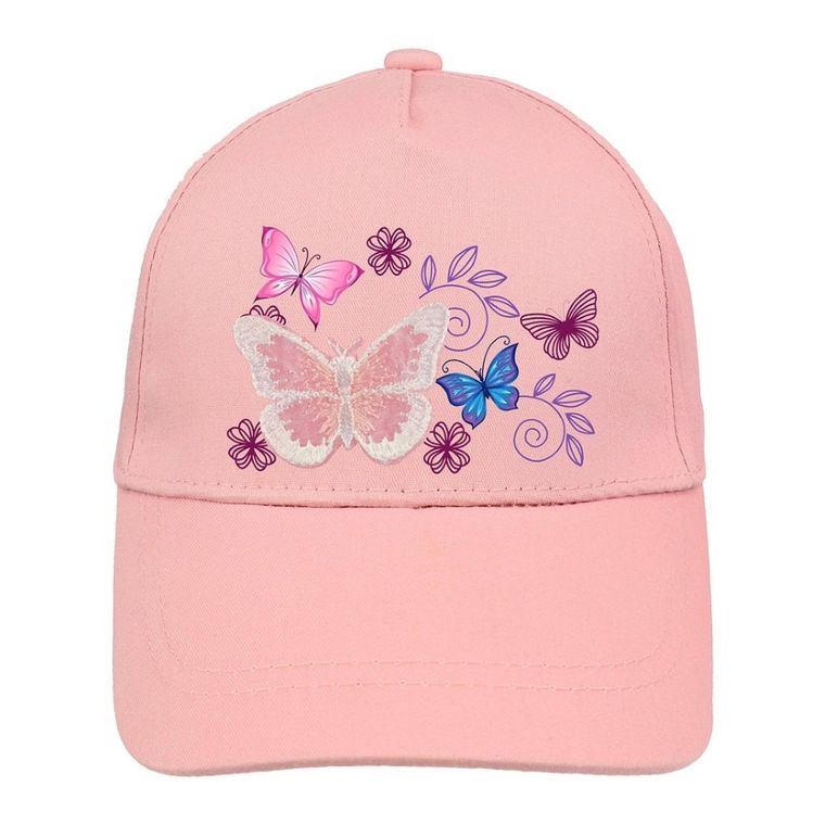 Czapka z daszkiem dziewczęca, różowa, Ambra