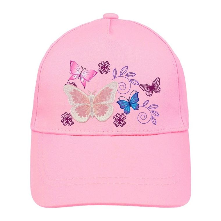 Czapka z daszkiem dziewczęca, różowa, Ambra