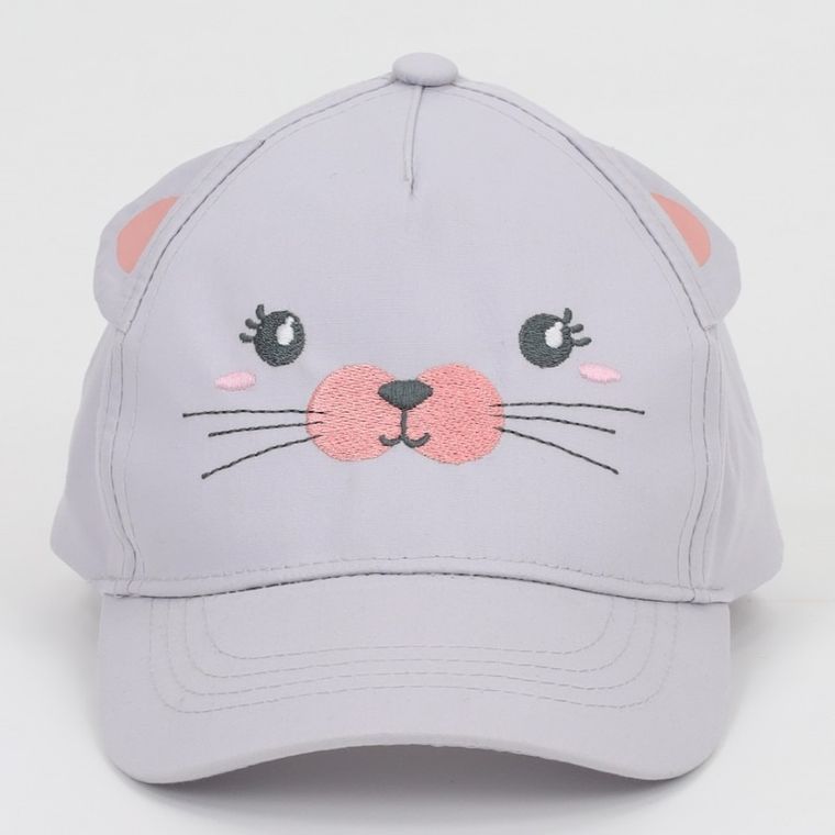 Czapka z daszkiem dziewczęca, szara, Yoclub