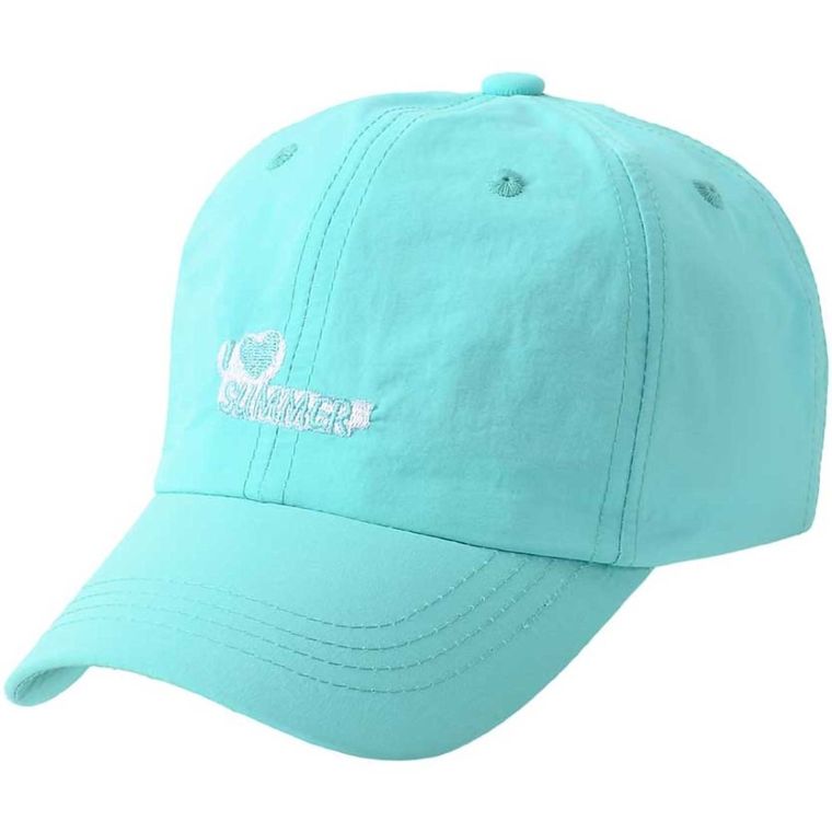 Czapka z daszkiem dziewczęca, turkusowa, Be Snazzy