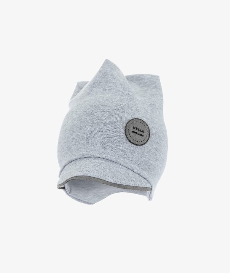 Czapka z daszkiem niemowlęca, szara melanż, smerfowa, Iltom