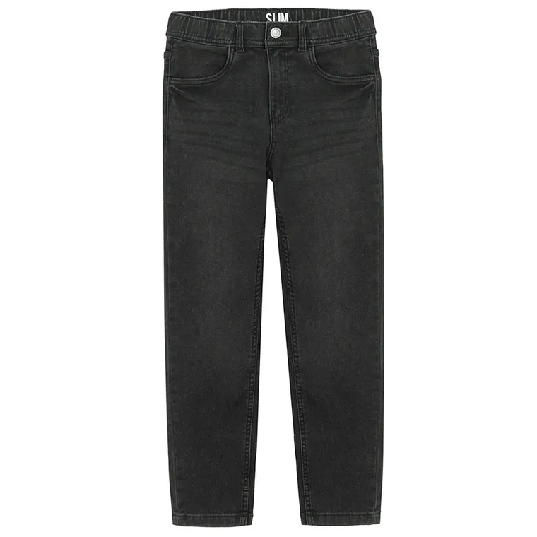 Czarne regulowane spodnie jeansowe o kroju slim Cool Club