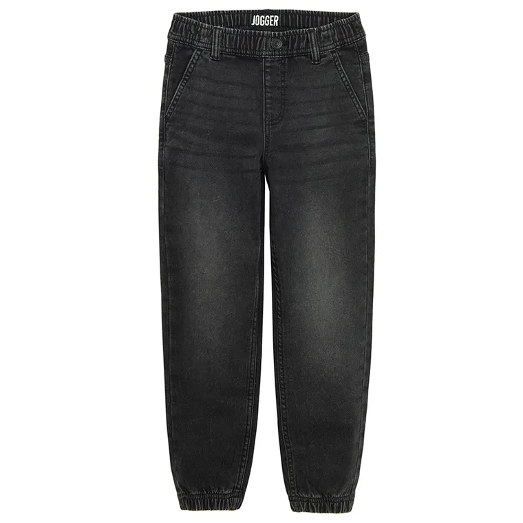 Czarne spodnie jeansowe o kroju jogger Cool Club