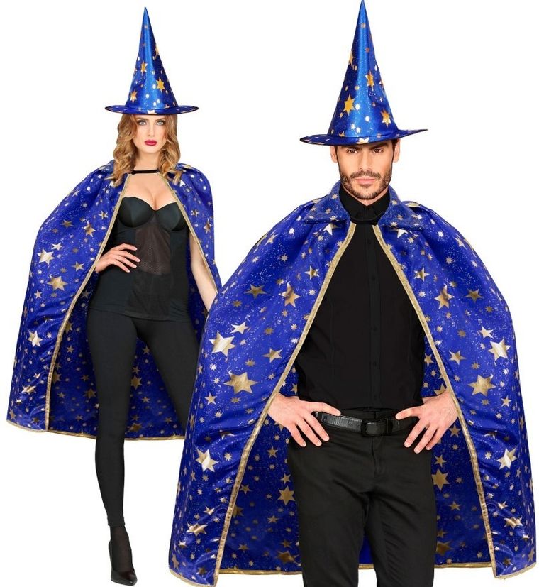 Czarodziej, peleryna z czapką, 85 cm