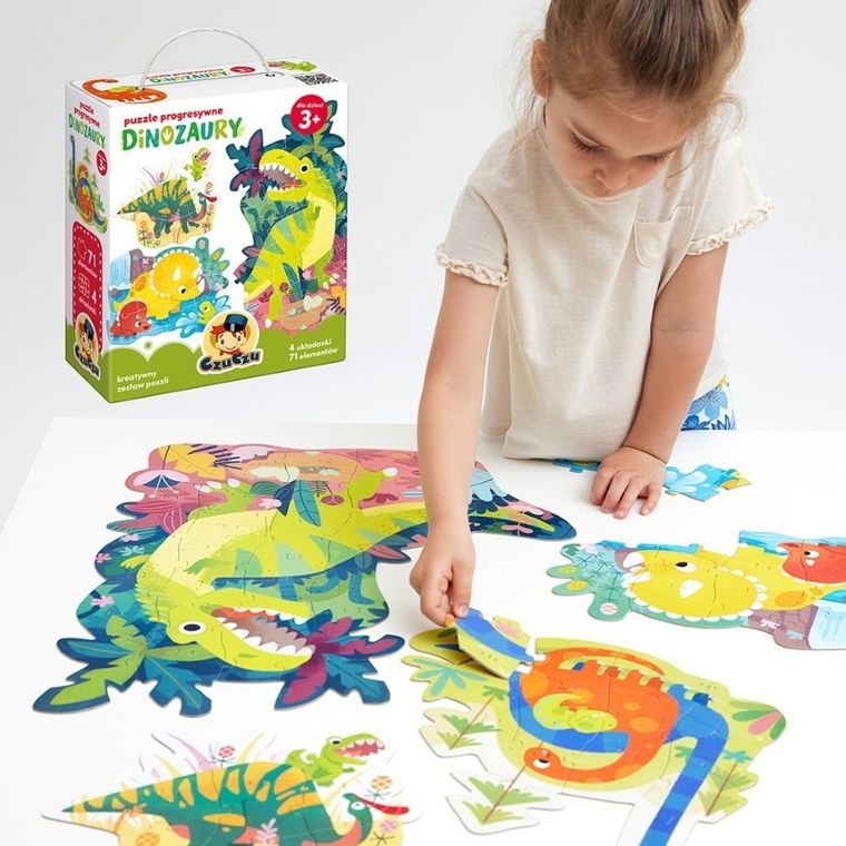 CzuCzu, Dinozaury, puzzle progresywne 4w1, 3+