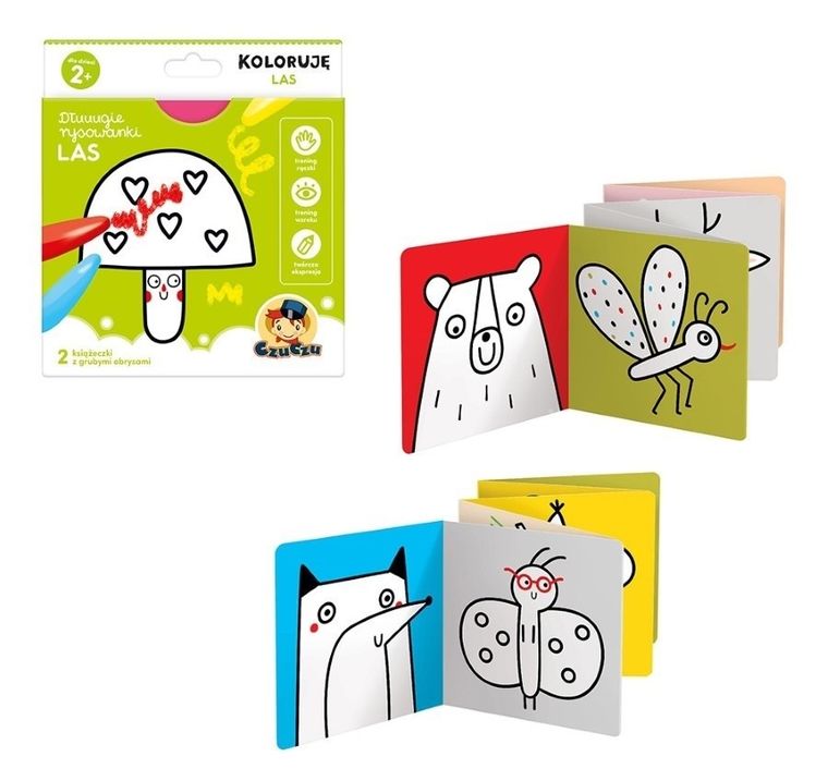 CzuCzu, Dłuuugie rysowanki, Las, książeczka edukacyjna, 2+