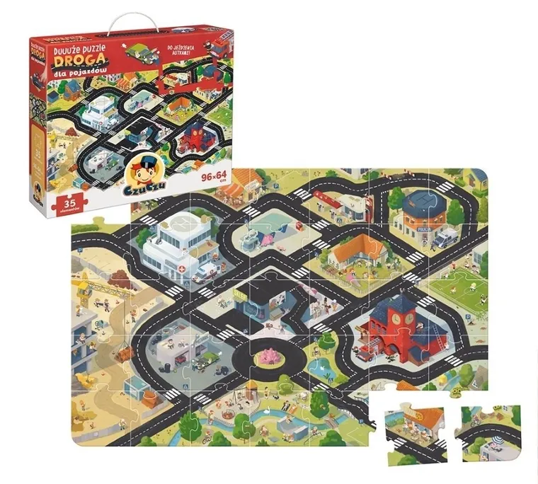 CzuCzu, Duuuże puzzle, Droga dla pojazdów, puzzle, 35 elementów, 3+