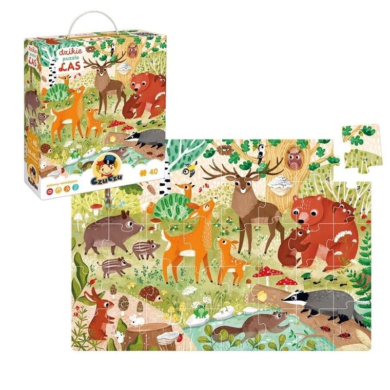CzuCzu, Dzikie puzzle, Las, 40 elementów, 3+