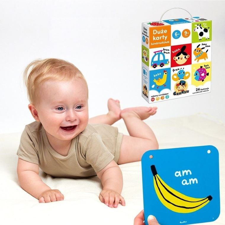 Czuczu, karty kontrastowe, duże, 6m+