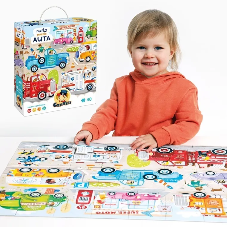 CzuCzu, Moto puzzle, Auta, 40 elementów