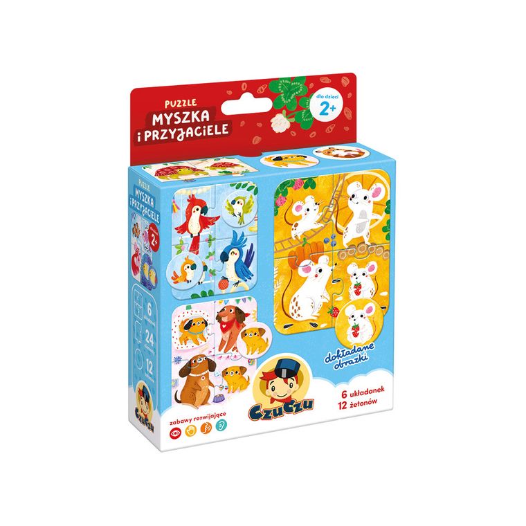 CzuCzu, Myszka i przyjaciele, puzzle i gra, 6-4 elementy, 2+