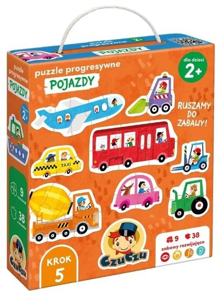 CzuCzu, Pojazdy, puzzle progresywne, 2+