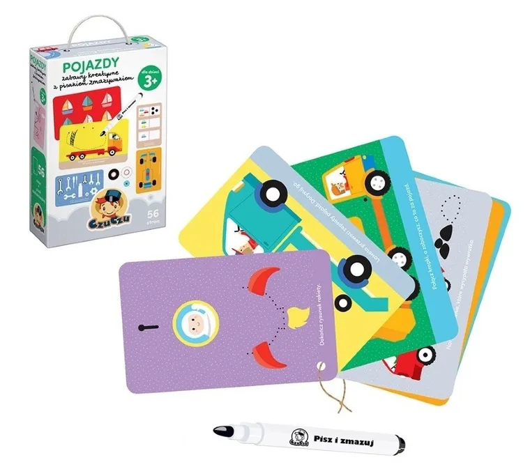 CzuCzu, Pojazdy, zabawy kreatywne z pisakiem zmazywakiem