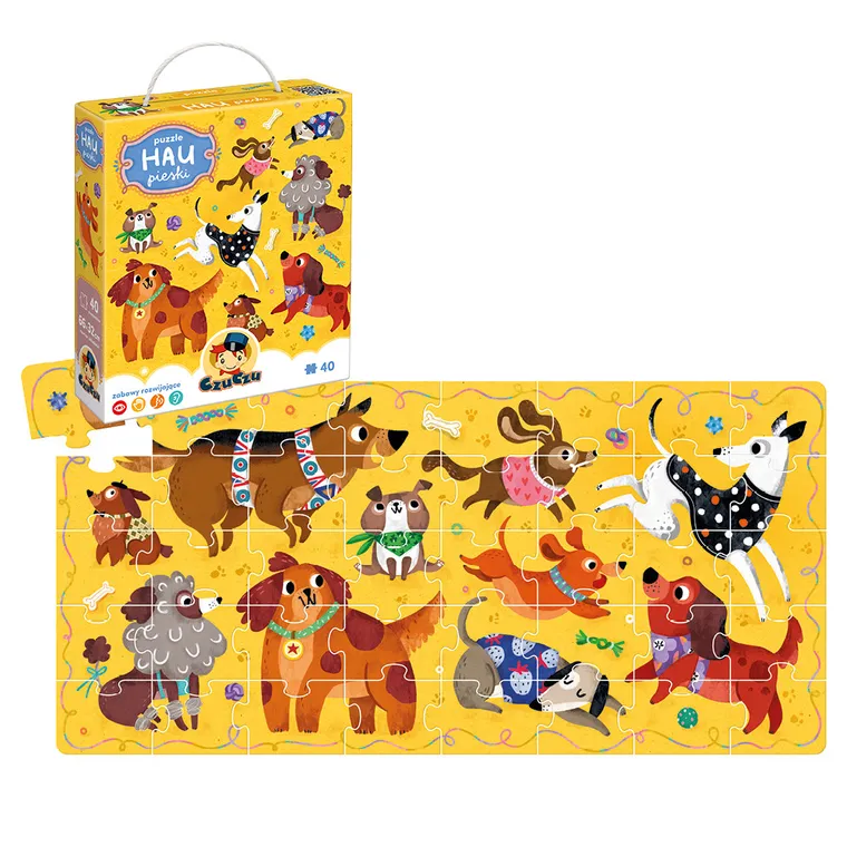 CzuCzu, puzzle, Hau Pieski, 40 elementów, 3+