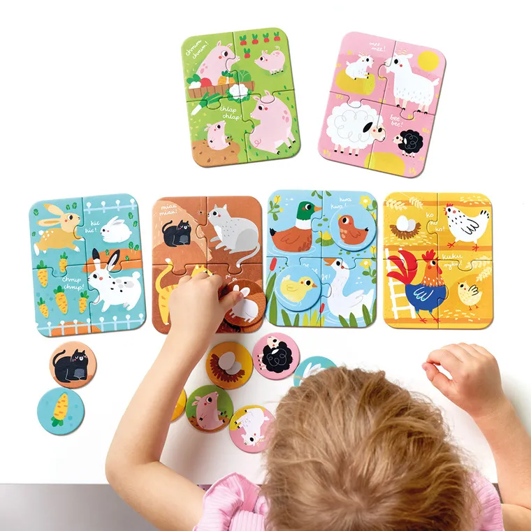 CzuCzu, Puzzle i gra, Zwierzęta małe i duże, 2+, 4 elementy