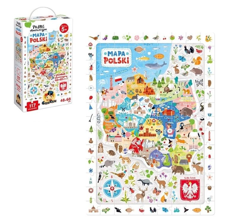CzuCzu, puzzle obserwacyjne, Mapa Polski, 117 elementów