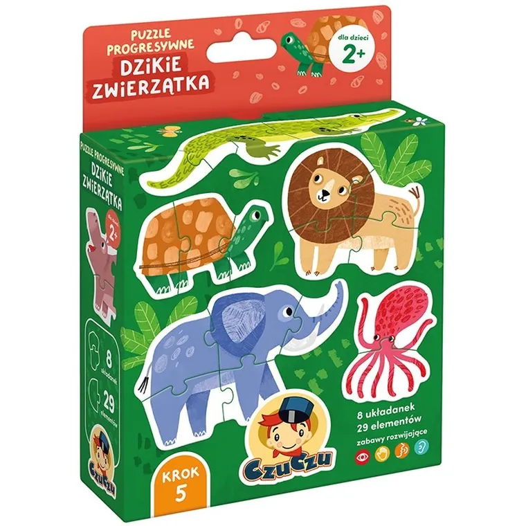 CzuCzu, puzzle progresywne, Dzikie zwierzątka 2+