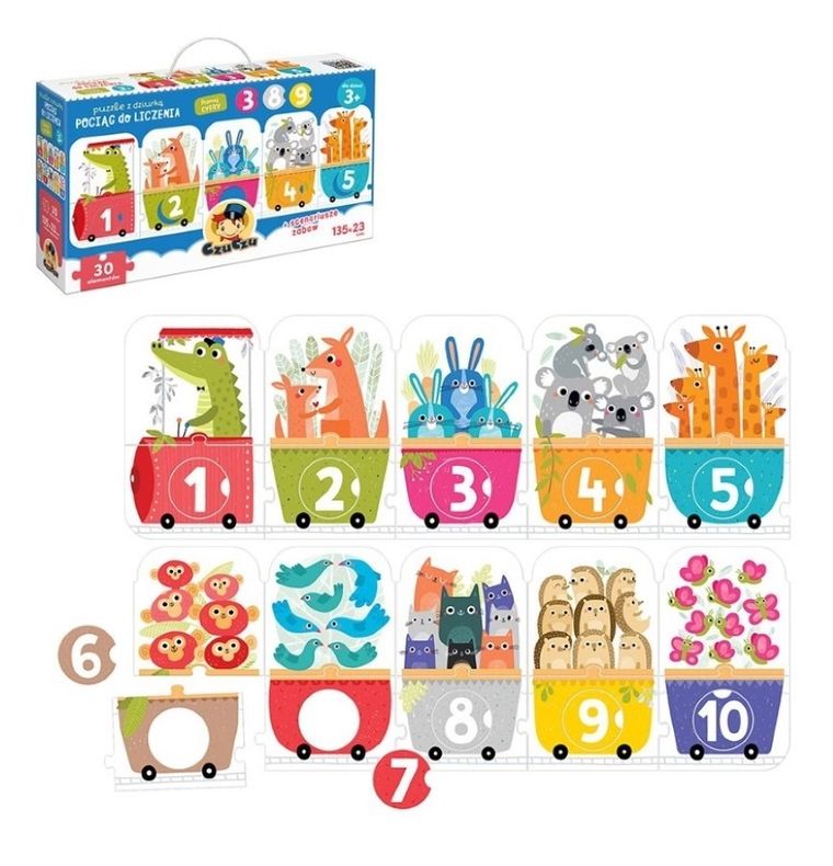CzuCzu, Puzzle z dziurką, Pociąg do liczenia, 30 elementów