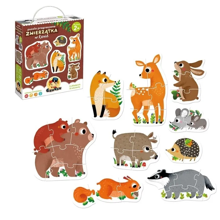 CzuCzu, Zwierzątka w lesie, puzzle progresywne